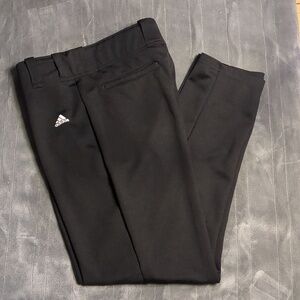 Adidas Black Relaxed Fit Boys Baseball/Training Pants with White Logo